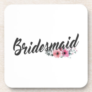 Dessous-de-verre Calligraphie simple du Mariage de Bridesmaid   DES