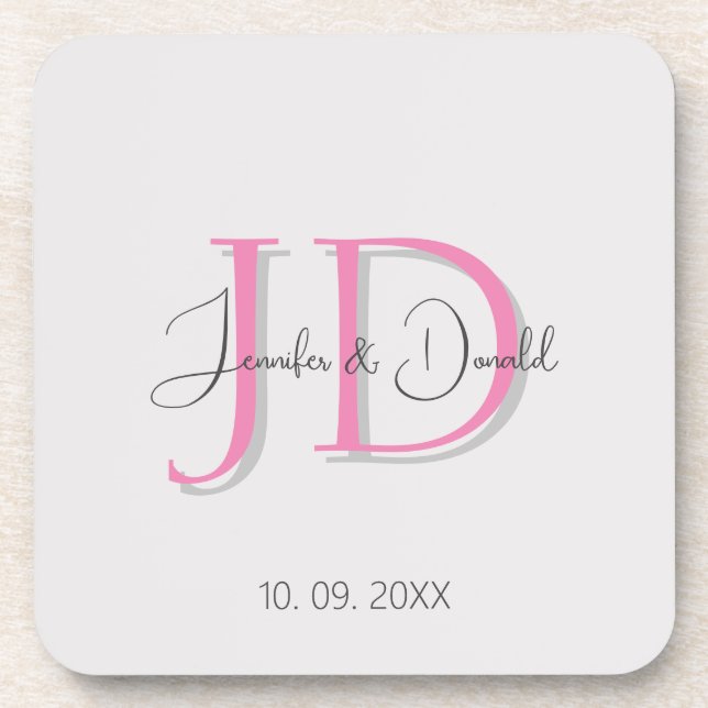Dessous-de-verre Calligraphie tendance monogramme de script classiq (Devant)