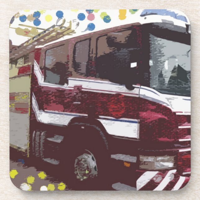 Dessous-de-verre Camion de pompiers (Devant)