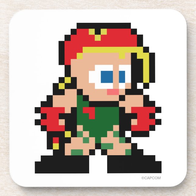 Dessous-de-verre Cammy à 8 bits (Devant)
