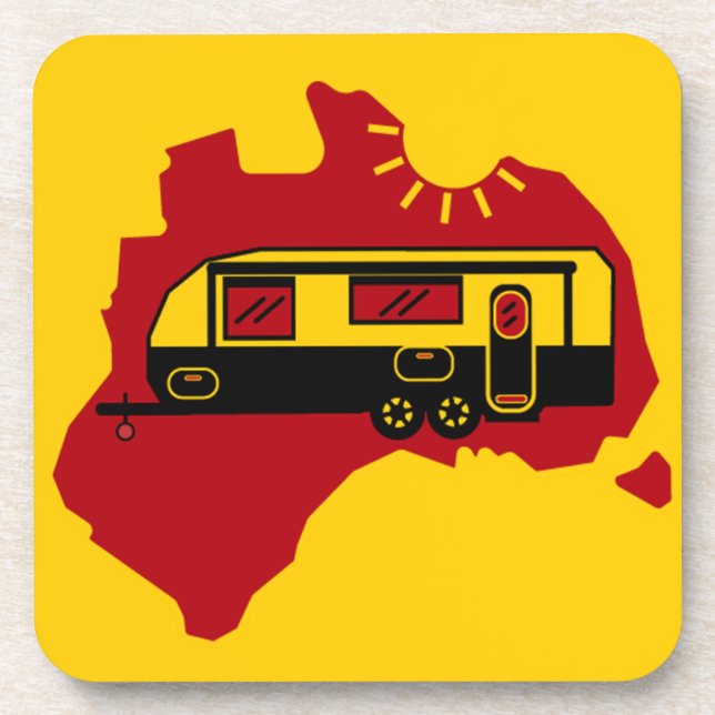Dessous-de-verre Camping Caravan australien (Devant)