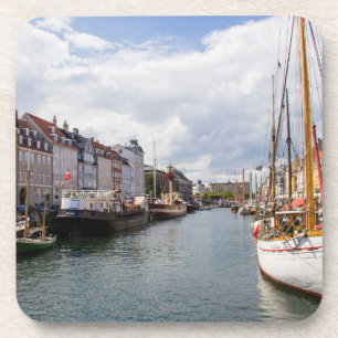 Dessous-de-verre Canal avec bateaux   Copenhague