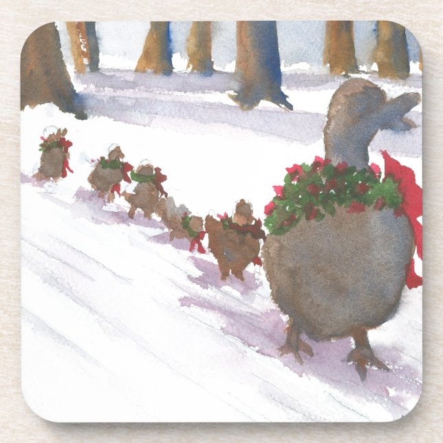 Dessous-de-verre canards communs à boston pendant les vacances d'hi (Devant)