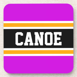 Dessous-de-verre CANOE Fun Sport Retro Rose Yellow Black Stripes