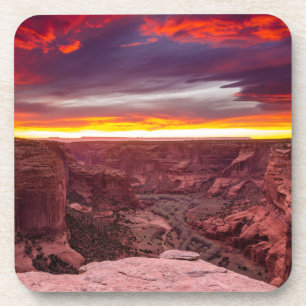 Dessous-de-verre Canyon de Chelly, coucher de soleil, Arizona