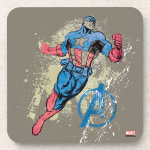 Dessous-de-verre Captain America Vengeur Graphique Grunge