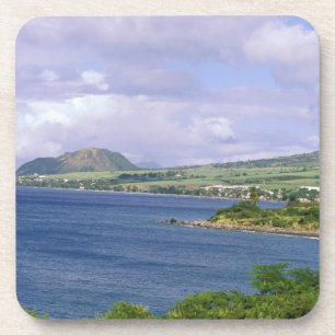 Dessous-de-verre Caraïbes, Saint-Kitts, Roseau. Côte.