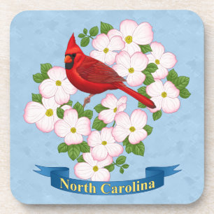 Dessous-de-verre Cardinal d'État de Caroline du Nord Oiseau Dogwood