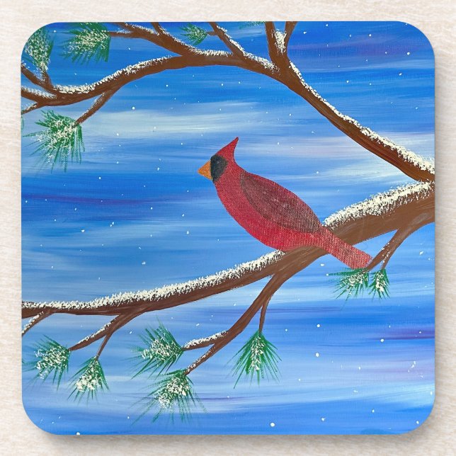 Dessous-de-verre Cardinal d'hiver (Devant)