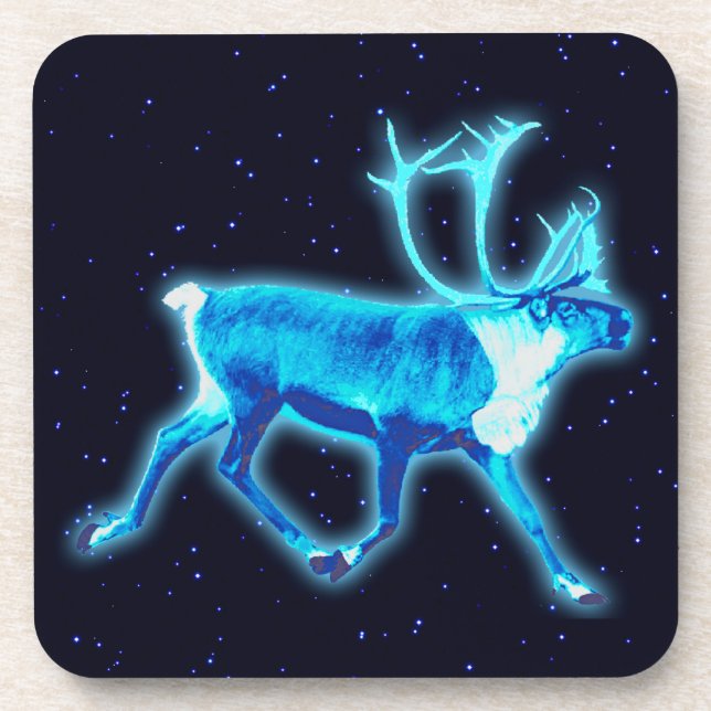 Dessous-de-verre Caribou bleu (rennes) (Devant)