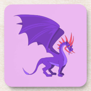 Dessous-de-verre Caricature de dragon violet