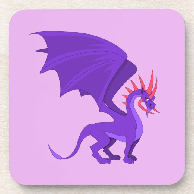 Dessous-de-verre Caricature de dragon violet (Devant)