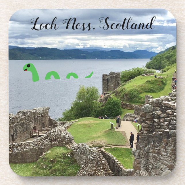 Dessous-de-verre Caricature Nessie Loch Ness Monster, Écosse (Devant)
