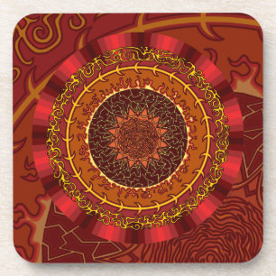 Dessous de verre Carré de Fire Mandala