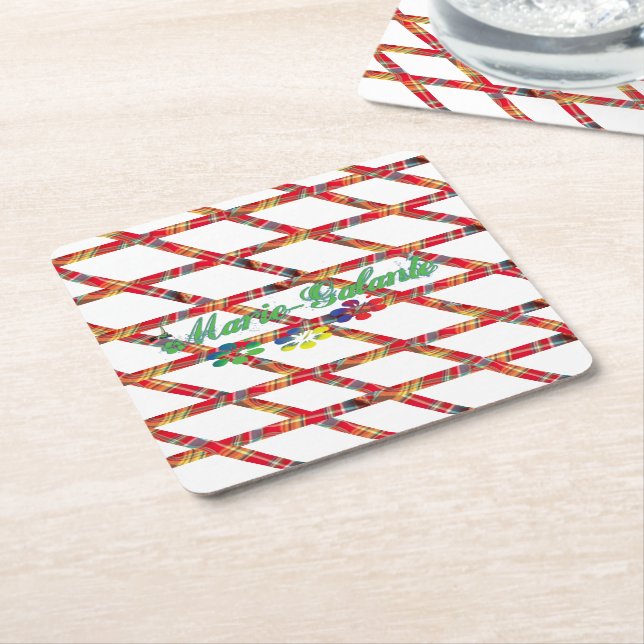  Dessous-de-verre carré en papier (Incliné)