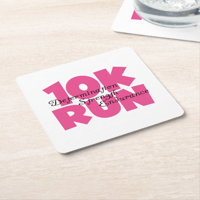 Dessous-de-verre Carré En Papier 10K Run Sport Rose (Incliné)