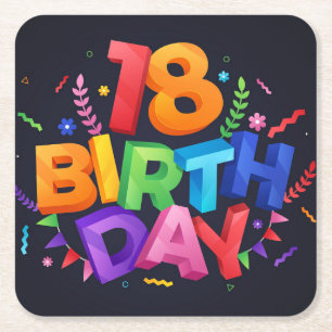 Dessous-de-verre Carré En Papier 18e anniversaire