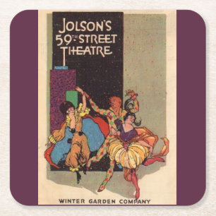 Dessous-de-verre Carré En Papier 1923 Couverture de la feuille de théâtre d'Al Jols
