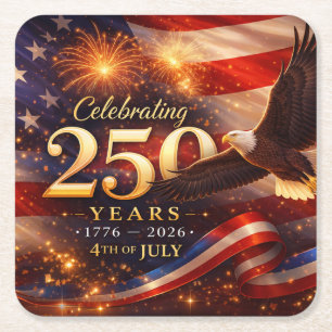 Dessous-de-verre Carré En Papier 250e anniversaire patriotique