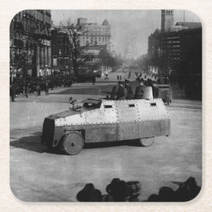 Dessous-de-verre Carré En Papier 27 mars 1917 : L'escadron de véhicule blindé