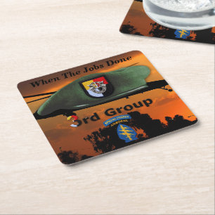 Dessous-de-verre Carré En Papier 3e Groupe des forces spéciales SF SFG Green Berets