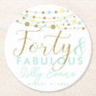 40e anniversaire or et dessous de verre turquoises