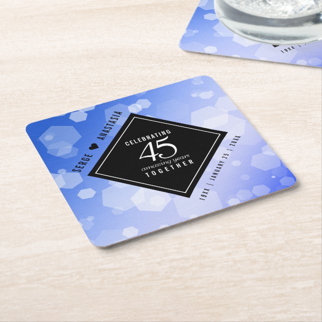 Dessous-de-verre Carré En Papier 45e anniversaire de l'Mariage de Sapphire (Incliné)