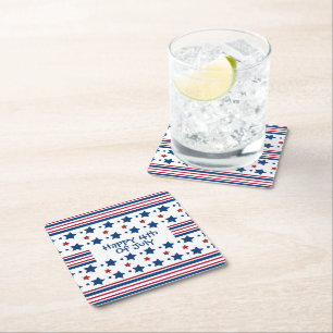 Dessous-de-verre Carré En Papier 4 juillet Pape Carré Patriotique Rouge Blanc et Bl