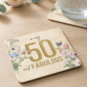 Dessous-de-verre Carré En Papier 50 ans et Merveilleuse Fleur Sauvage