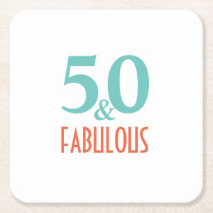 Dessous-de-verre Carré En Papier 50 et fabuleux