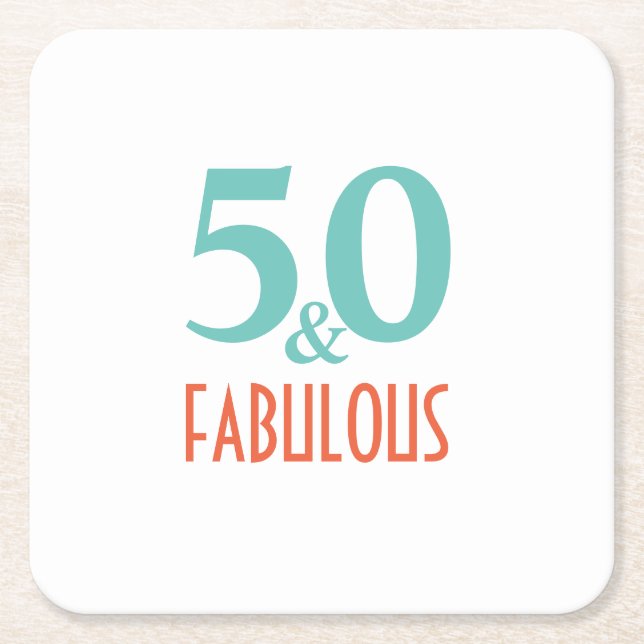 Dessous-de-verre Carré En Papier 50 et fabuleux (Devant)