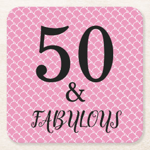 Dessous-de-verre Carré En Papier 50 Et Fabuleux Anniversaire Fête De Sirène Rose No