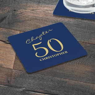 Dessous-de-verre Carré En Papier 50e anniversaire Blue Gold Chapitre 50