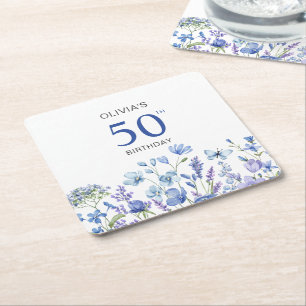 Dessous-de-verre Carré En Papier 50e anniversaire de la Flore Bleue