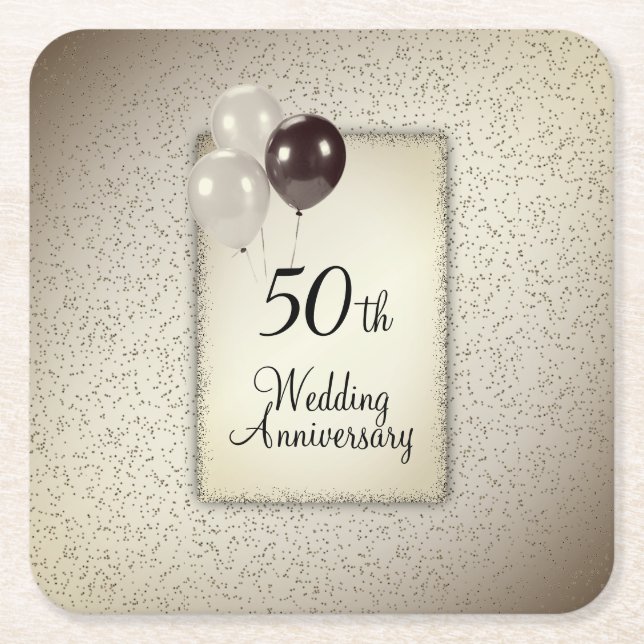 Dessous-de-verre Carré En Papier 50e anniversaire du Mariage (Devant)