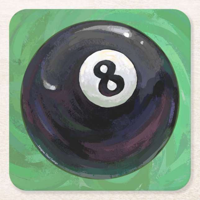 Dessous-de-verre Carré En Papier 8 balles (Devant)