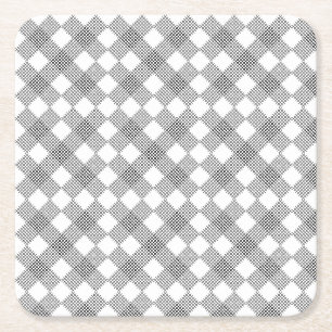 Dessous-de-verre Carré En Papier à damiers patchs motif noir et blanc