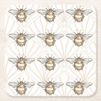 Dessous-de-verre Carré En Papier Abeille de miel vintage