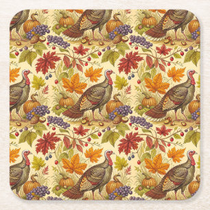 Dessous-de-verre Carré En Papier Abondance de Thanksgiving
