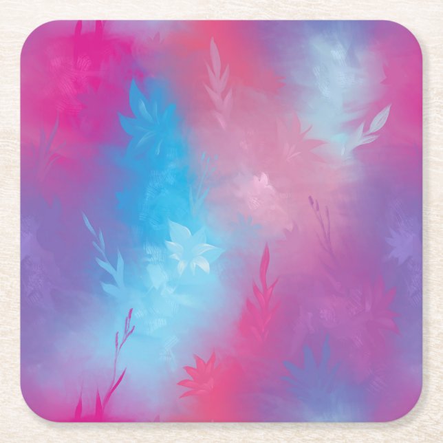 Dessous-de-verre Carré En Papier Abréviation florale (Devant)