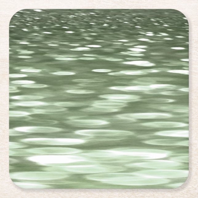 Dessous-de-verre Carré En Papier Abstract #3: Olive green blur (Devant)