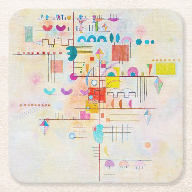 Dessous-de-verre Carré En Papier Accent Doux, Wassily Kandinsky (Devant)