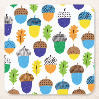 Dessous-de-verre Carré En Papier Acorn Automne : Motif Vintage.