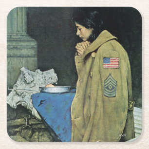 Dessous-de-verre Carré En Papier Action de grâces pour les réfugiés