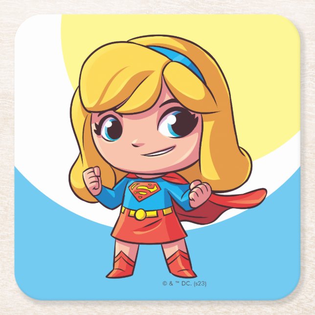 Dessous-de-verre Carré En Papier Adorable Stance Supergirl (Devant)