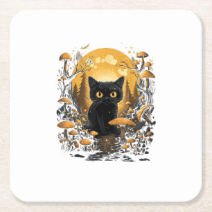 Dessous-de-verre Carré En Papier Aesthetic Goblincore et Cottagecore sous champigno