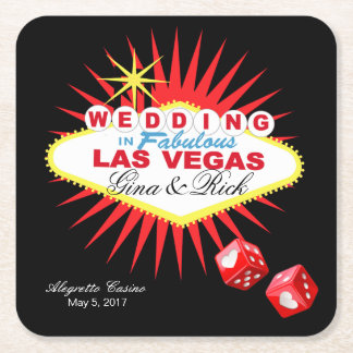 Dessous-de-verre Carré En Papier Affiche de bienvenue Las Vegas | CHOISIR LA COULEU
