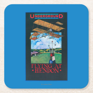 Dessous-de-verre Carré En Papier Affiche finie Grahame-Blanche et plate d'aérodrom