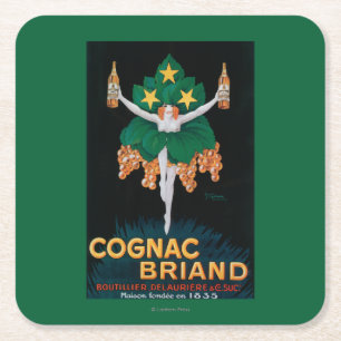 Dessous-de-verre Carré En Papier Affiche promotionnelle de Briand de cognac