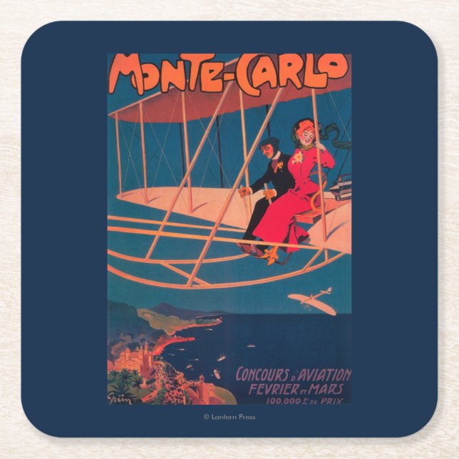 Dessous-de-verre Carré En Papier Affiche sportive d'aviation (Devant)